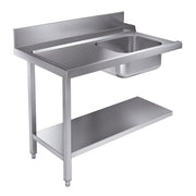 Table d'approvisionement étagère 1200 à gauche inox 1200x750x900 mm Combisteel - Table entrée/sortie professionnel CHR - matériel cuisine pro - Cuistéo