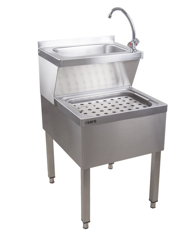 Lave-mains inox - 500x600x850mm - Avec mélangeur - Étagère - HANNA Saro - Lave-vaisselle professionnel CHR - matériel cuisine pro - Cuistéo