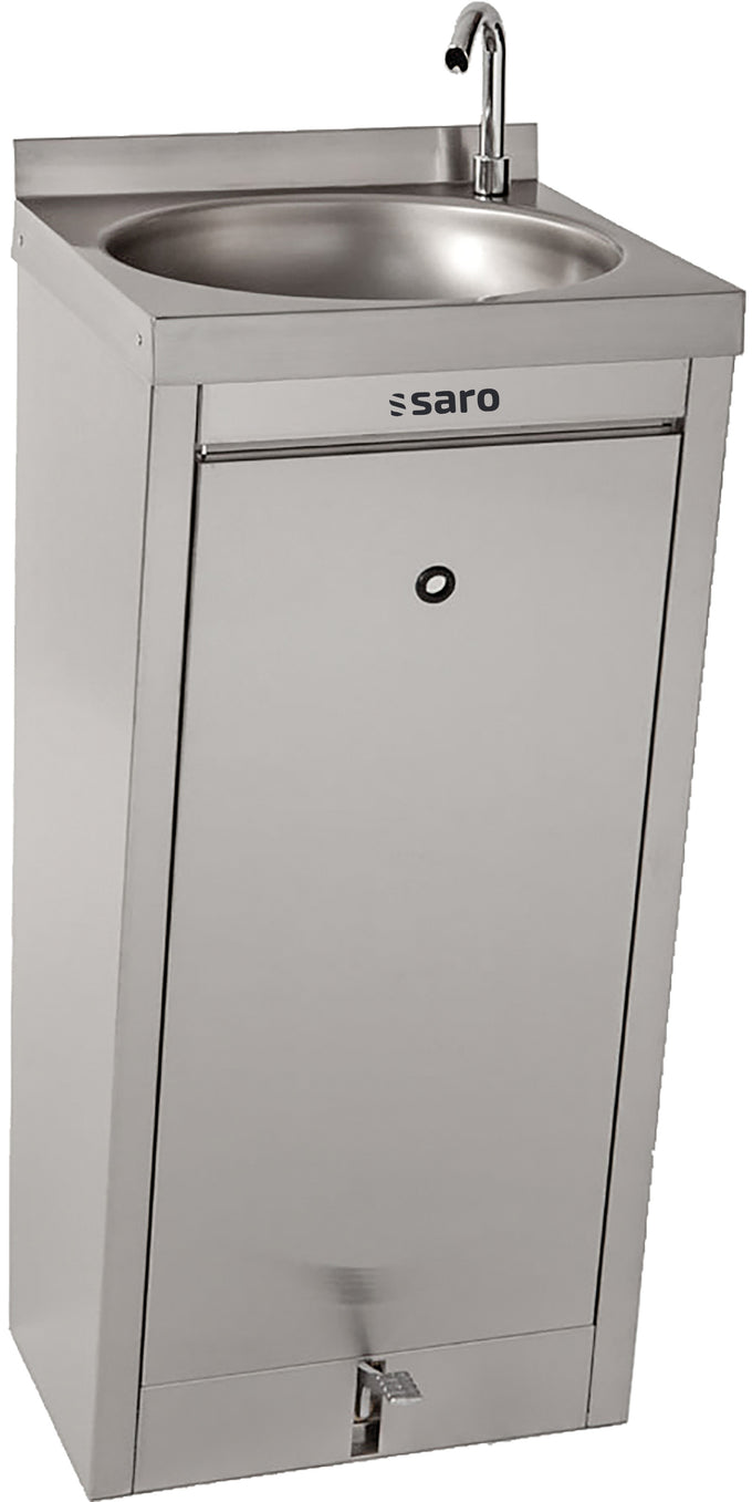 Lave-mains inox - 400x400x910mm - Pompe à pied - Évier rond Ø350mm - TEXEL Saro - Lave-vaisselle professionnel CHR - matériel cuisine pro - Cuistéo