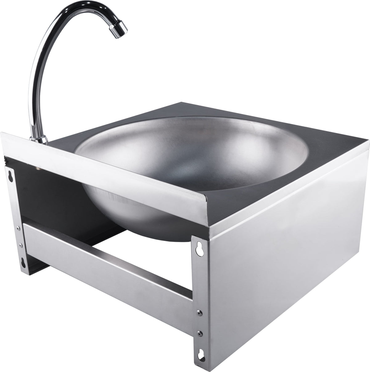 Lave-mains inox - 400x400x240mm - Commande genou - Robinet mobile - JUSTIN Saro - Lave-vaisselle professionnel CHR - matériel cuisine pro - Cuistéo