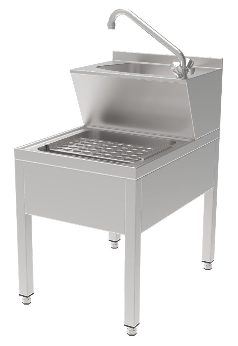 Lavabo mains 2 niveaux sur pieds 500x700x850 mm Combisteel - vue 2 - Lave-vaisselle pro CHR - Cuistéo