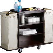 Chariot de service AF 258 - 2 sacs à linge - Pare-chocs caoutchouc inox Saro - Chariot à linge professionnel CHR - matériel cuisine pro - Cuistéo