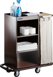 Chariot de service AF 260 - 1 sac à linge - Pare-chocs caoutchouc inox Saro - Chariot à linge professionnel CHR - matériel cuisine pro - Cuistéo
