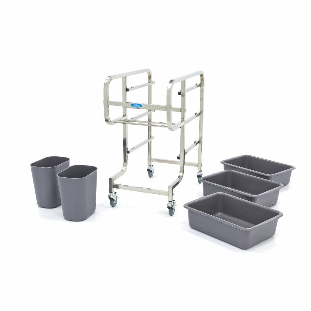 Chariot de nettoyage - inclut 5 bacs inox Maxima - vue 4 - Chariot de nettoyage pro CHR - Cuistéo