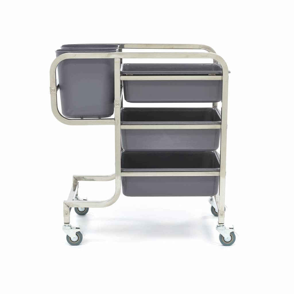 Chariot de nettoyage - inclut 5 bacs inox Maxima - vue 6 - Chariot de nettoyage pro CHR - Cuistéo