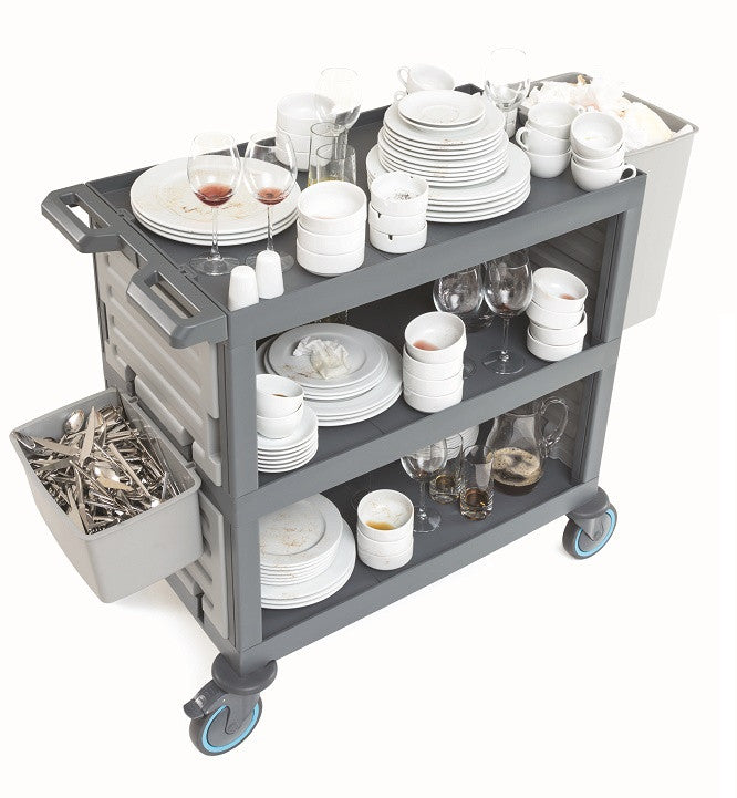 Chariot de débarrassage vaisselle inox 1400x530x990 mm 30 L Combisteel - vue 4 - Chariot de nettoyage pro CHR - Cuistéo