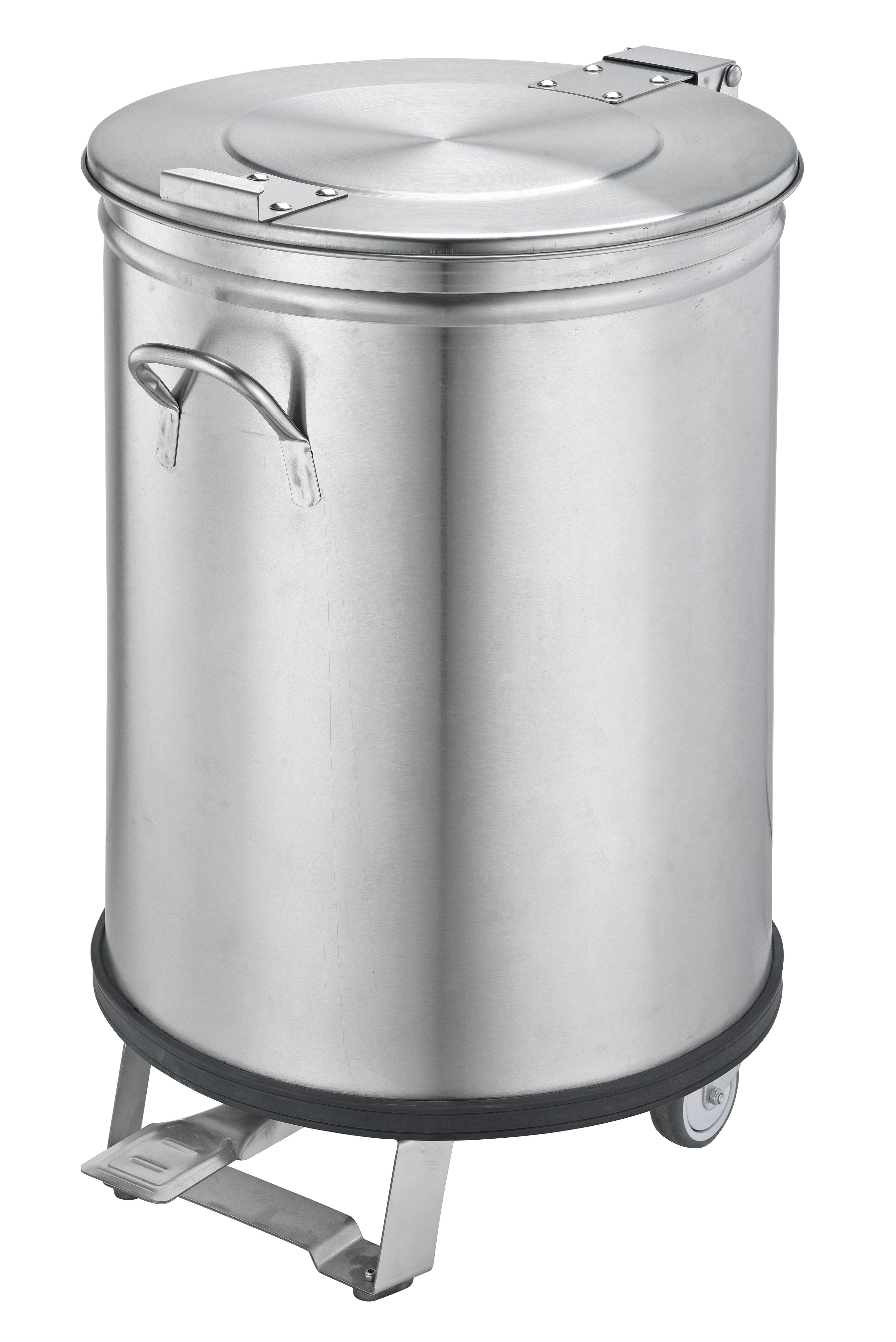 Poubelle ME 50 - Sur roulettes - Avec pédale - Acier inoxydable Saro - Table inox avec étagère professionnel CHR - matériel cuisine pro - Cuistéo