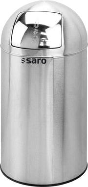 Corbeille à papier AD 253 - 35L - Couvercle poussoir - Acier inoxydable Saro - Table inox avec étagère professionnel CHR - matériel cuisine pro - Cuistéo