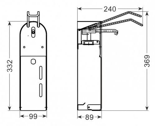 Distributeur de désinfectant et savon sur colonne - commande coudée 160x30x1418 mm Combisteel - vue 4 - Protection Sanitaire pro CHR - Cuistéo