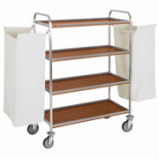 Chariot à linge inox 4 niveaux avec 2 sacs - Diamond