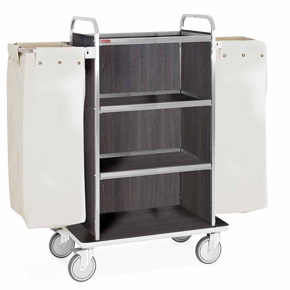 Chariot à linge inox 4 niveaux 2 sacs - Diamond