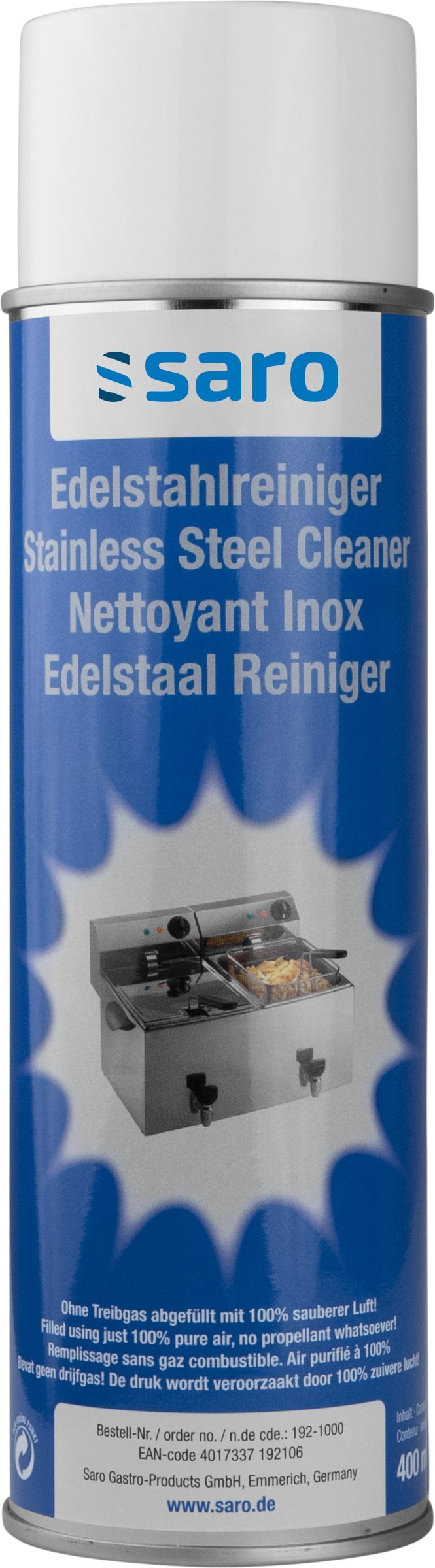 Nettoyant Acier Inoxydable - 400 ml - Dégraissant - Brillance - Sans Résidu - R 50 400 L Saro - Produits  détergents professionnel CHR - matériel cuisine pro - Cuistéo