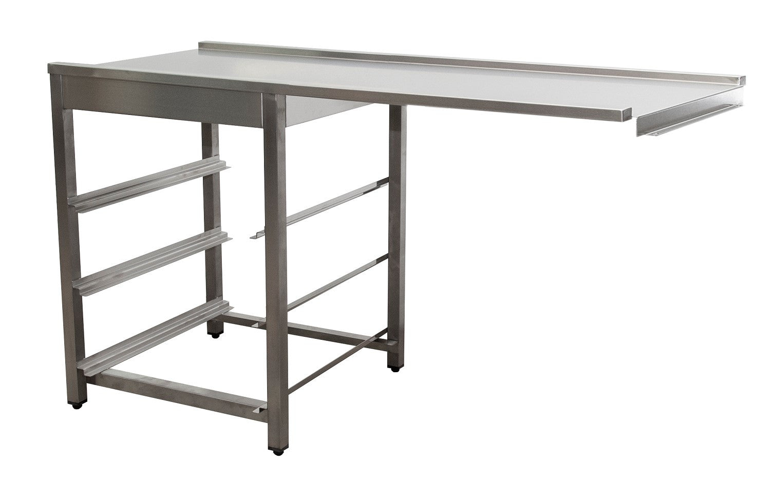 Table sortie lave-vaisselle - 1600x625x786mm - Droite inox Saro - Table entrée/sortie professionnel CHR - matériel cuisine pro - Cuistéo
