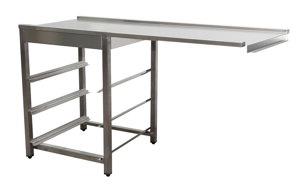 Table sortie lave-vaisselle - 1600x625x786mm - Droite inox Saro - Table entrée/sortie professionnel CHR - matériel cuisine pro - Cuistéo
