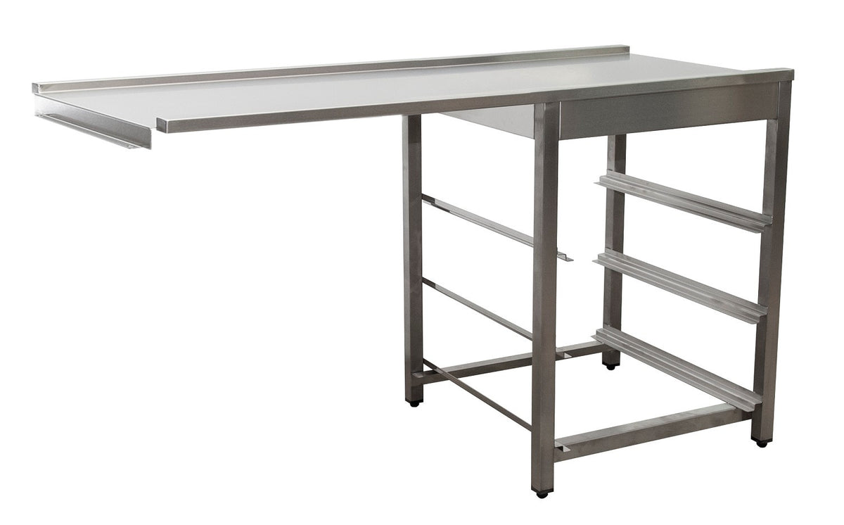 Table sortie lave-vaisselle - 1600x625x786mm - Gauche inox Saro - Table entrée/sortie professionnel CHR - matériel cuisine pro - Cuistéo