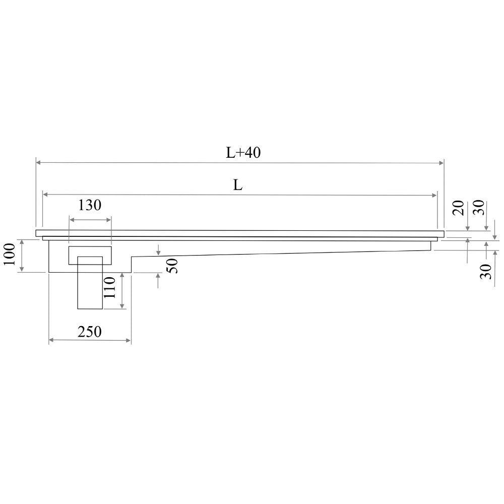 Caniveau de sol acier inox 900x300mm - Diamond