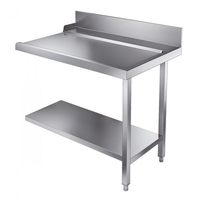 Table de sortie avec étagère 1100 droite inox 1100x800x900 mm Combisteel - Lave-vaisselle professionnel CHR - matériel cuisine pro - Cuistéo