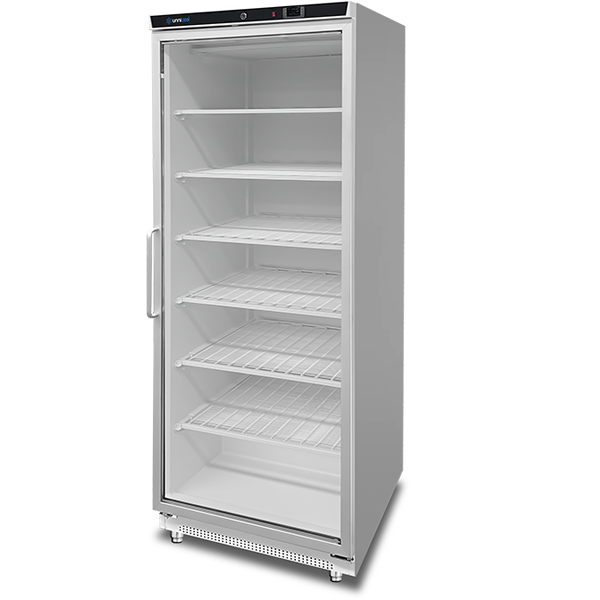 Armoire réfrigérée négative porte vitrée - 630 L - GN 2/1 - de -18/-22 °C - L 775 x P 735 x H 1920 mm - Unninox