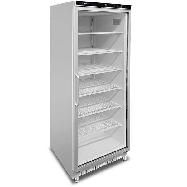 Armoire réfrigérée négative porte vitrée - 630 L - GN 2/1 - de -18/-22 °C - L 775 x P 735 x H 1920 mm - Unninox
