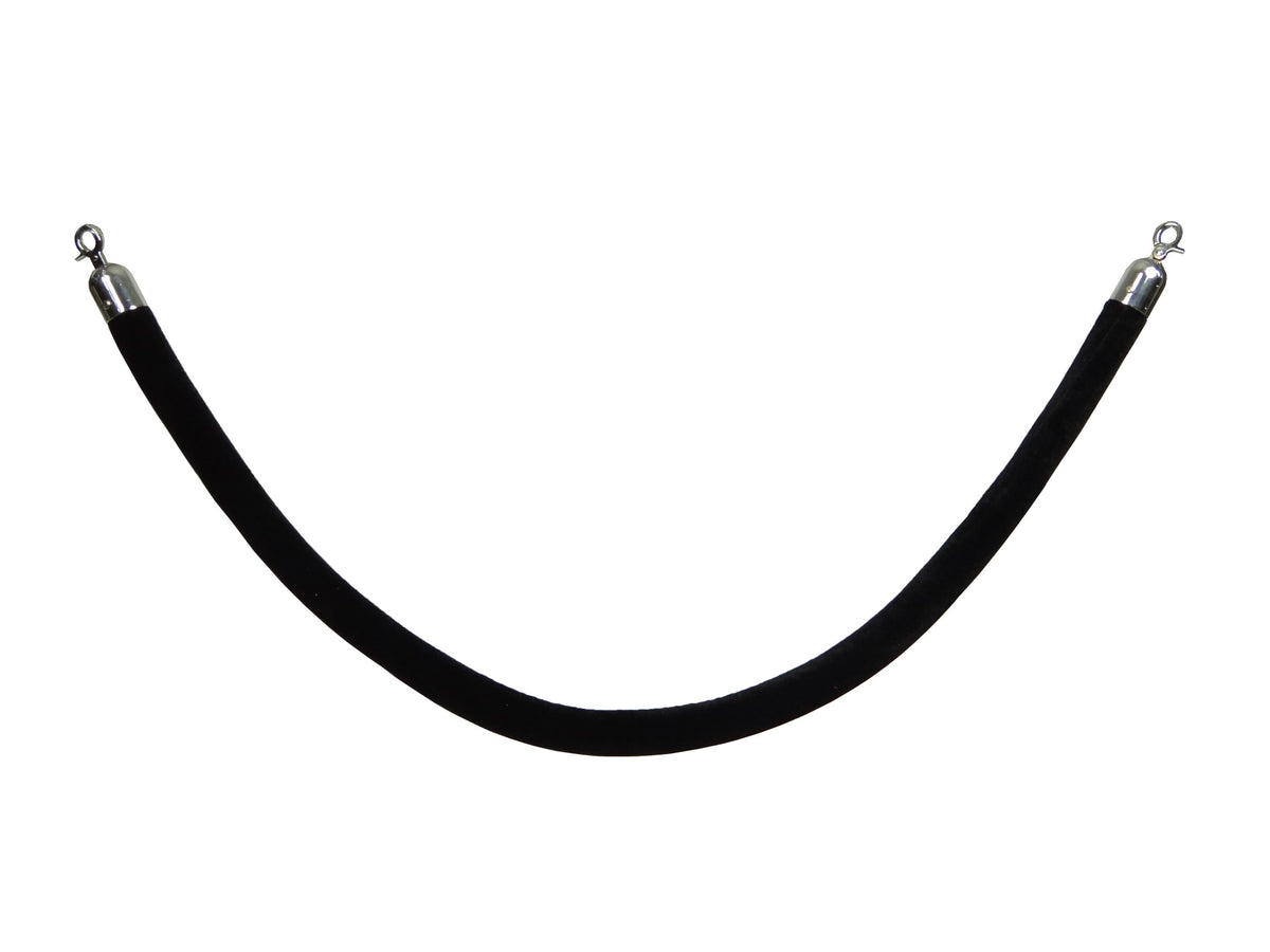 Cordon poteau - Velours - Ø38x1500mm - Argent/Noir - AF 220 - Saro
