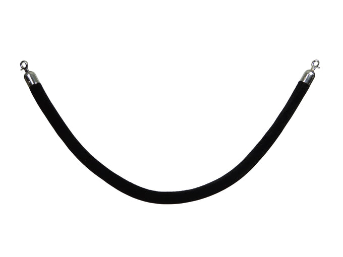Cordon poteau - Velours - Ø38x1500mm - Argent/Noir - AF 220 - Saro