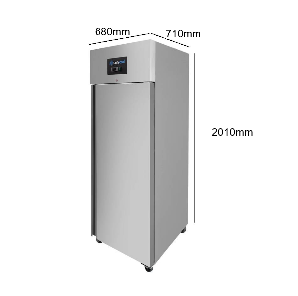 Armoire réfrigérée positive 1 porte 400 L - L 680 x P 710 x H 2010 mm - Unninox