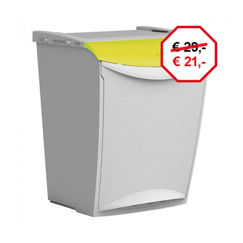 Poubelle jaune 423 x 340 mm 25 L - Denox