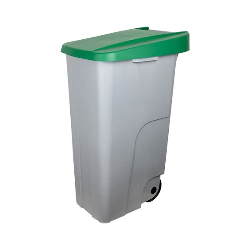 Poubelle 880 x 420 mm couvercle vert 110 L - Denox