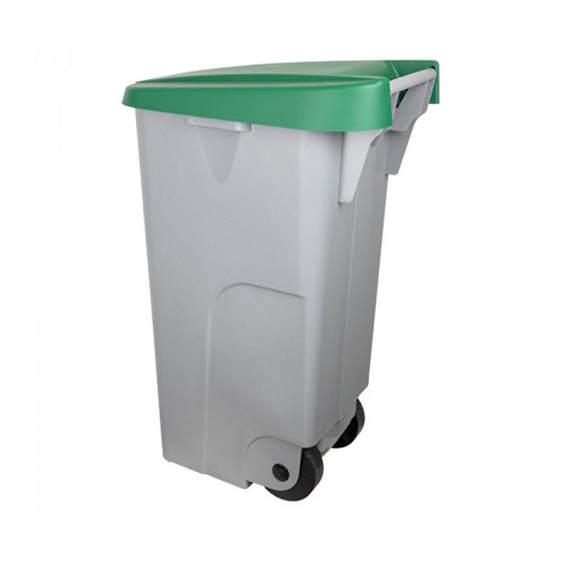 Poubelle 880 x 420 mm couvercle vert 110 L - Denox