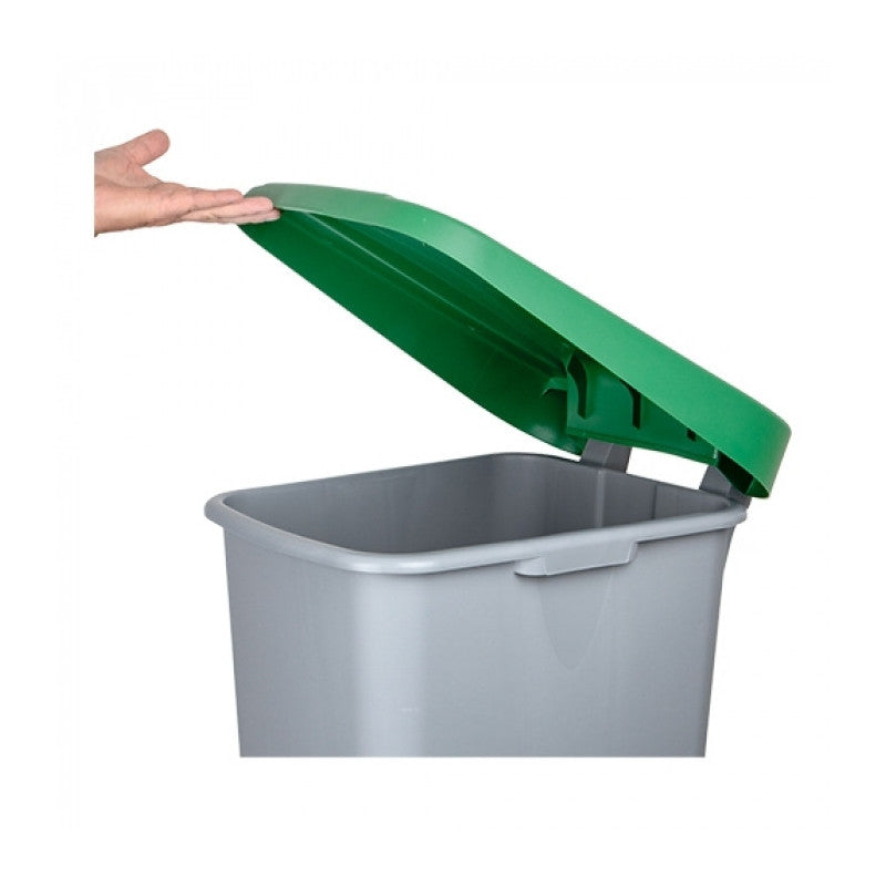 Poubelle 880 x 420 mm couvercle vert 110 L - Denox