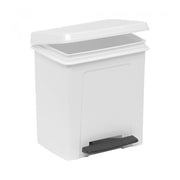 Poubelle blanche à pédale 285 x 255mm contenance 8 L - Denox