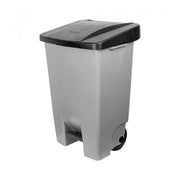 Poubelle à pédale grise contenance 80 L - Denox
