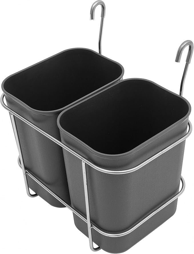 Conteneur déchets - 2x8L - Pour chariot - 430x300x450mm - AB 2 inox Saro - vue 2 - Accessoire Poubelle pro CHR - Cuistéo