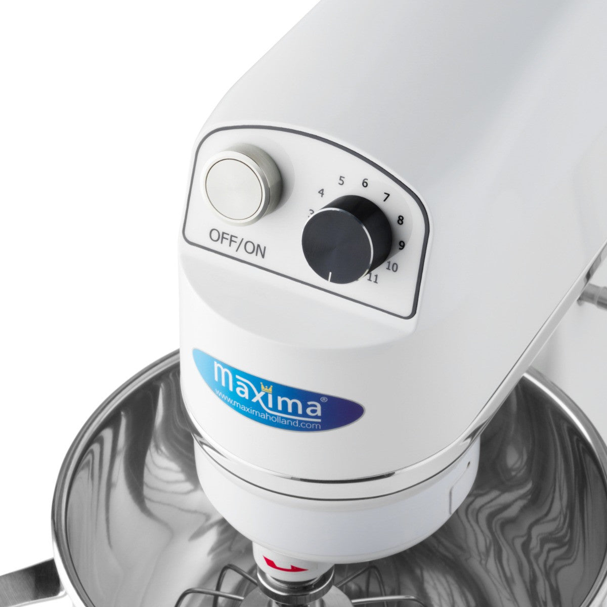 Mixer planétaire - 7L - Jusqu'à 2kg de pâte - Blanc 350 W Maxima - vue 7 - Batteur-mélangeur pro CHR - Cuistéo