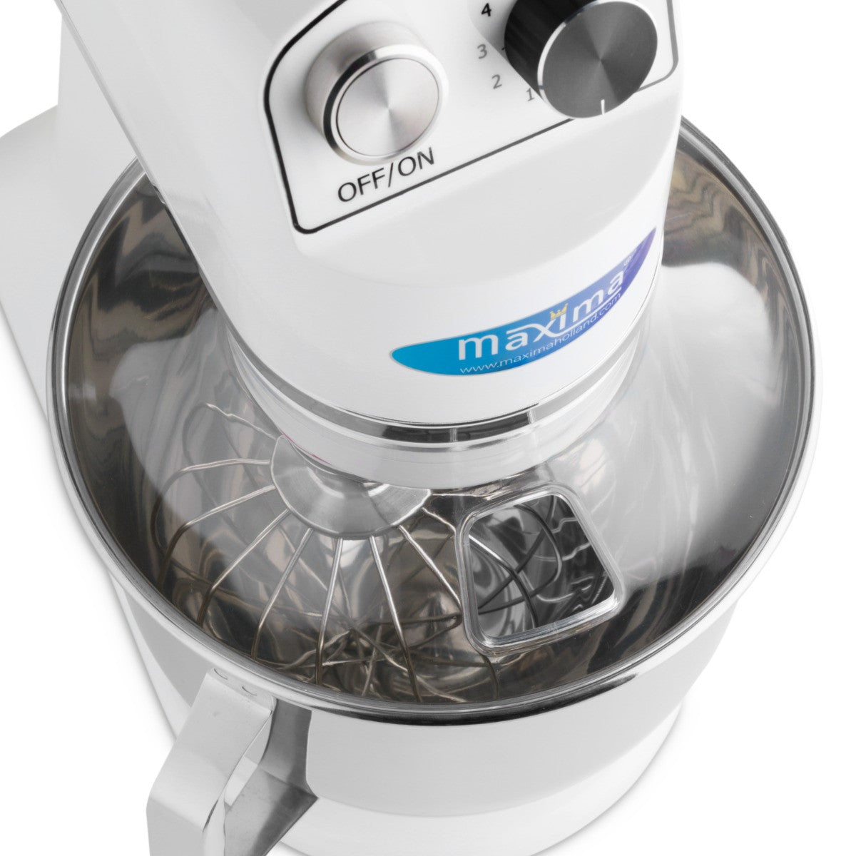 Mixer planétaire - 7L - Jusqu'à 2kg de pâte - Blanc 350 W Maxima - vue 10 - Batteur-mélangeur pro CHR - Cuistéo
