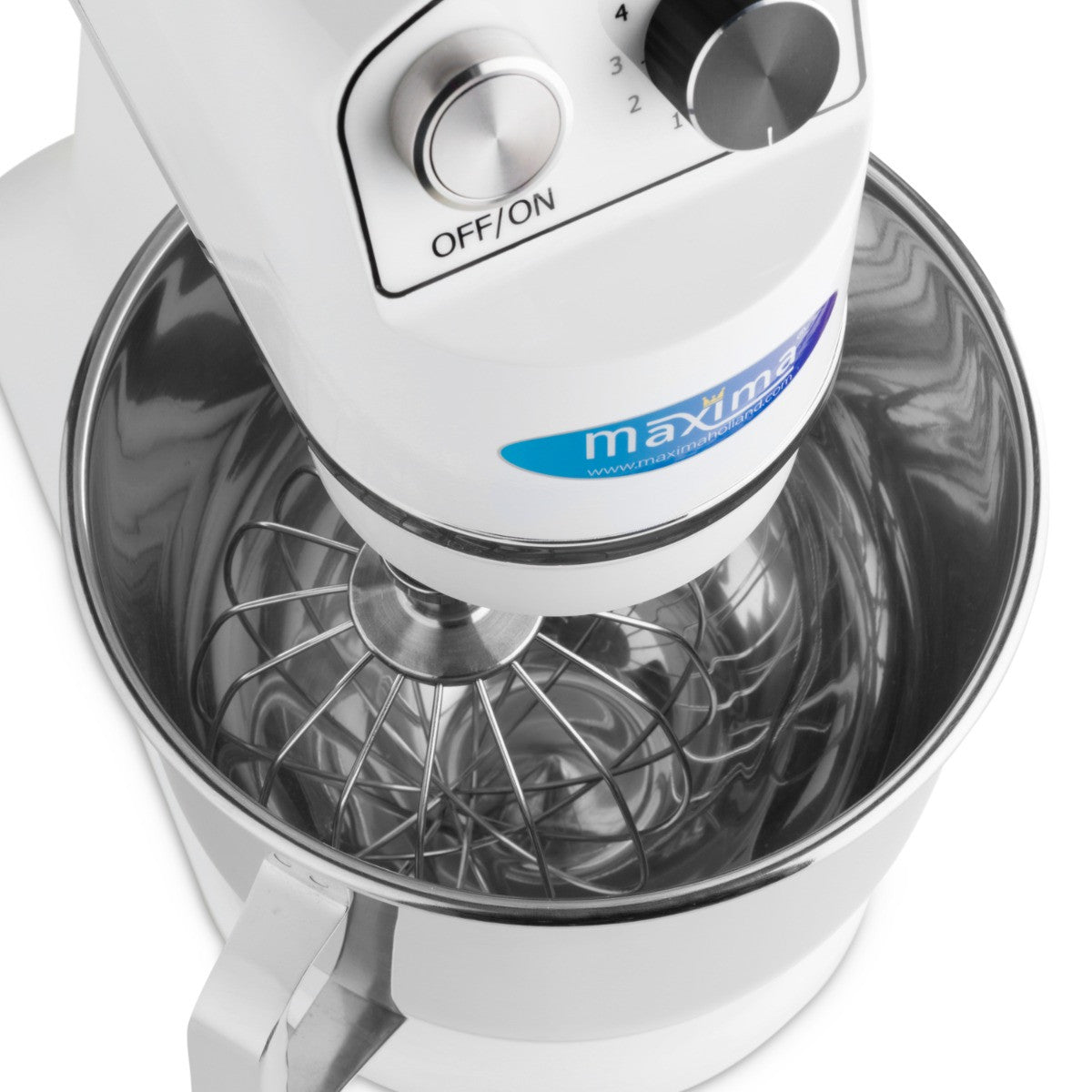 Mixer planétaire - 7L - Jusqu'à 2kg de pâte - Blanc 350 W Maxima - vue 11 - Batteur-mélangeur pro CHR - Cuistéo