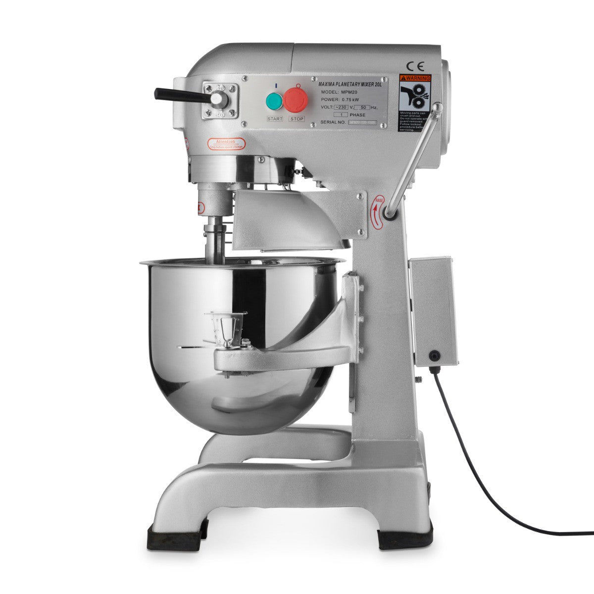 Mixer Planétaire 20L - Jusqu'à 10kg de pâte - 3 vitesses 750 W Maxima - vue 6 - Batteur-mélangeur pro CHR - Cuistéo