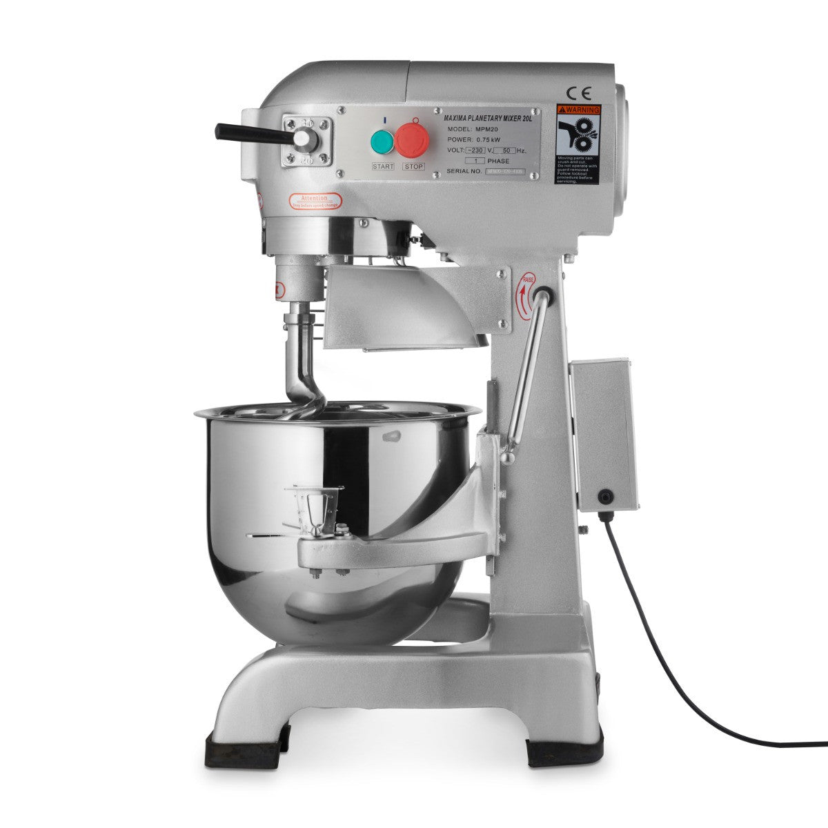 Mixer Planétaire 20L - Jusqu'à 10kg de pâte - 3 vitesses 750 W Maxima - vue 7 - Batteur-mélangeur pro CHR - Cuistéo