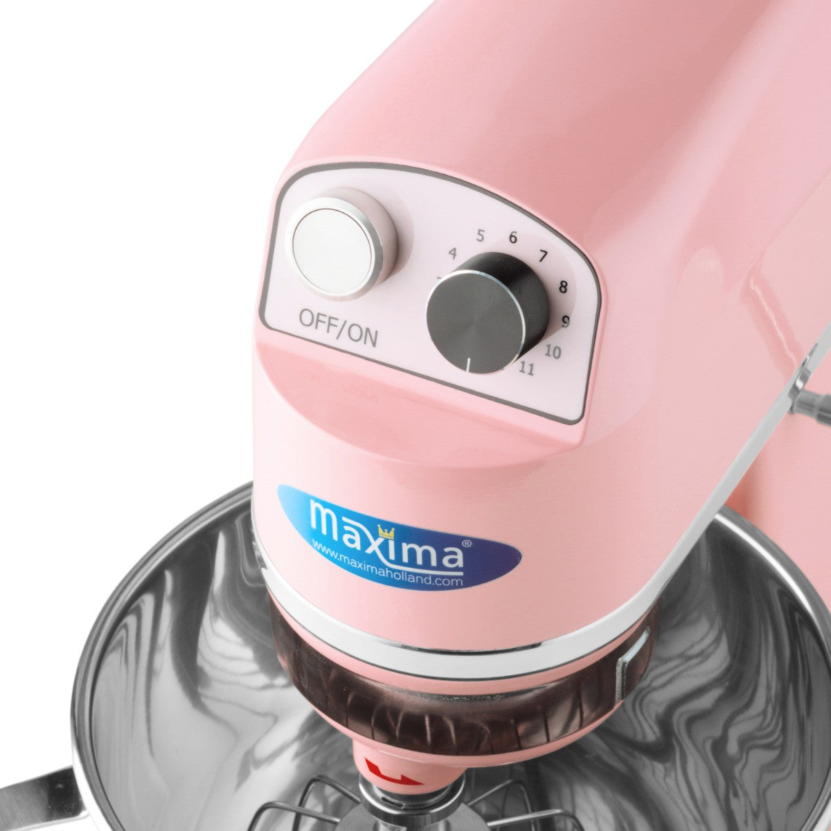Mixer planétaire - 7L - Jusqu'à 2kg de pâte - Rose 350 W Maxima - vue 5 - Batteur-mélangeur pro CHR - Cuistéo