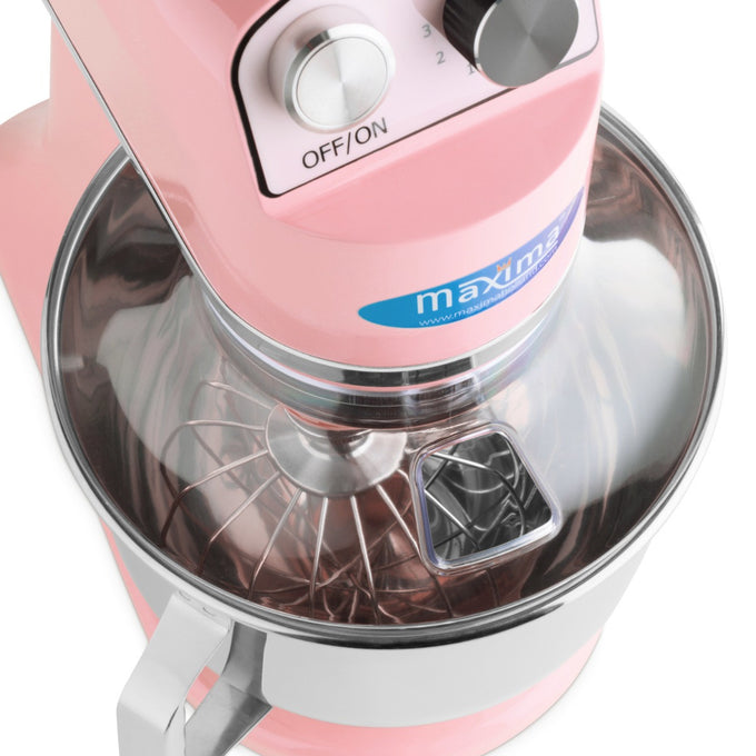 Mixer planétaire - 7L - Jusqu'à 2kg de pâte - Rose 350 W Maxima - vue 8 - Batteur-mélangeur pro CHR - Cuistéo