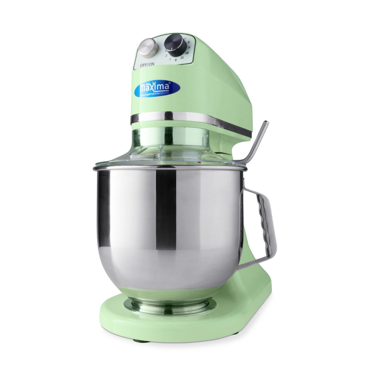 Mixer planétaire - 7L - Jusqu'à 2kg de pâte - Vert 350 W Maxima - Batteur-mélangeur professionnel CHR - matériel cuisine pro - Cuistéo