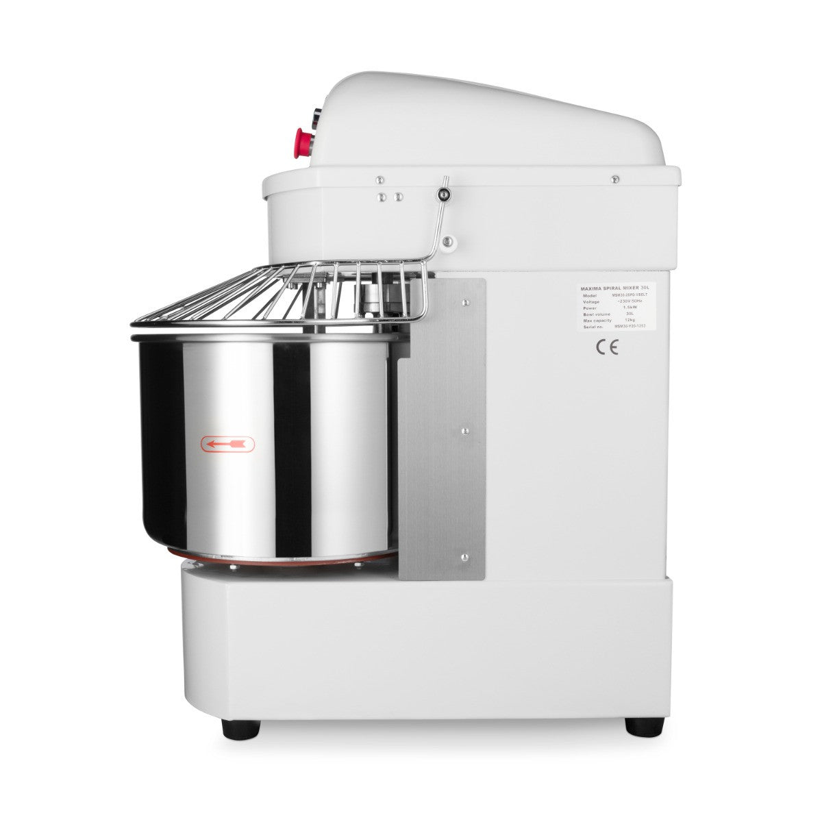 Pétrin professionnel 30L 19kg 2 vitesses pour pâte à pain/pizza 1500 W Maxima - vue 4 - Pétrin à pâte pro CHR - Cuistéo