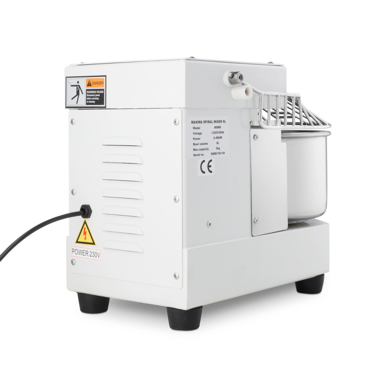 Pétrin professionnel - 8 litres - 4.5kg - Blanc 450 W Maxima - vue 5 - Pétrin à pâte pro CHR - Cuistéo