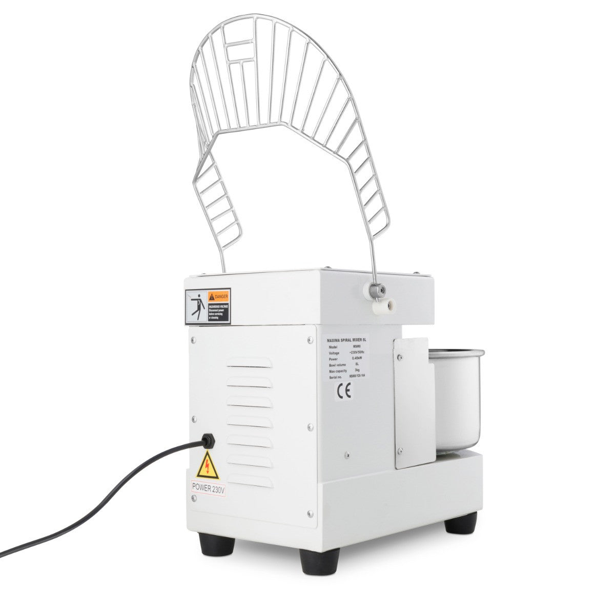 Pétrin professionnel - 8 litres - 4.5kg - Blanc 450 W Maxima - vue 6 - Pétrin à pâte pro CHR - Cuistéo