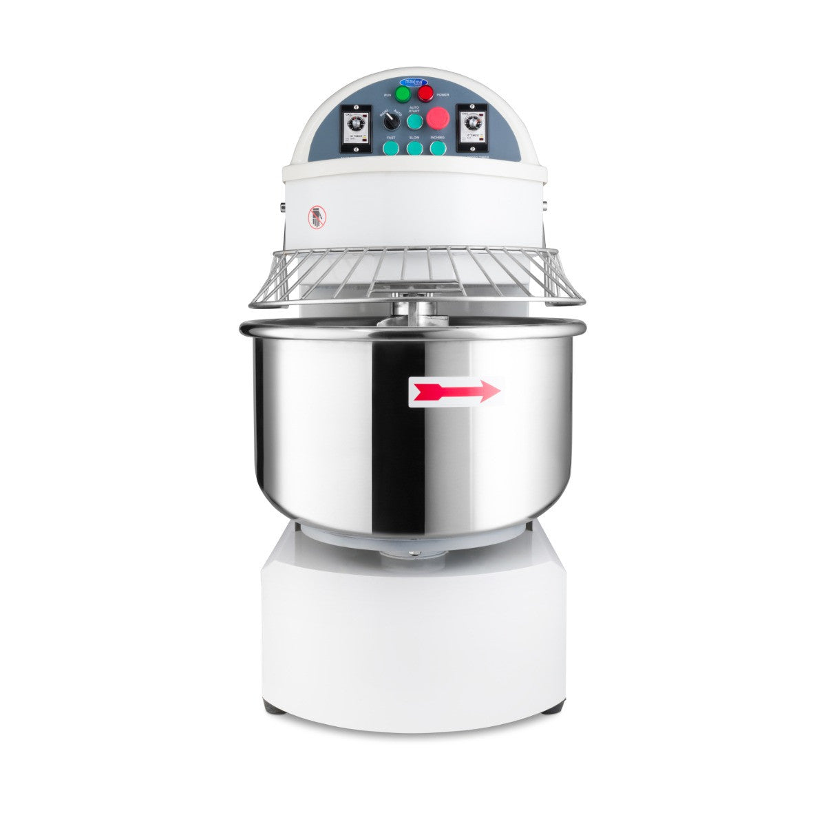Pétrin professionnel 75L 48kg 2 vitesses triphasé pour pain et pizza 2400 W Maxima - vue 2 - Pétrin spirale pro CHR - Cuistéo