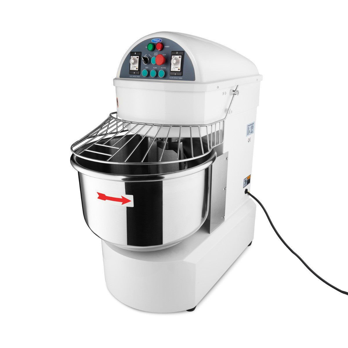 Pétrin professionnel 75L 48kg 2 vitesses triphasé pour pain et pizza 2400 W Maxima - vue 7 - Pétrin spirale pro CHR - Cuistéo