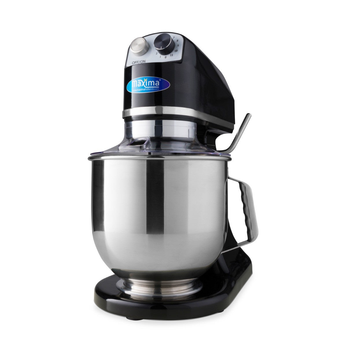 Mixer planétaire - 7 L - Jusqu'à 2 kg de pâte - Noir 350 W Maxima - Batteur-mélangeur professionnel CHR - matériel cuisine pro - Cuistéo