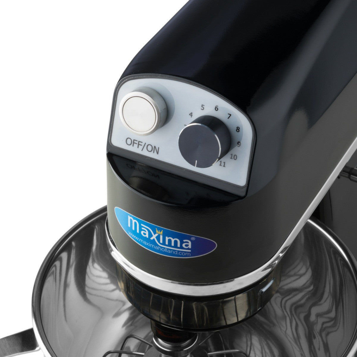 Mixer planétaire - 7 L - Jusqu'à 2 kg de pâte - Noir 350 W Maxima - vue 5 - Batteur-mélangeur pro CHR - Cuistéo