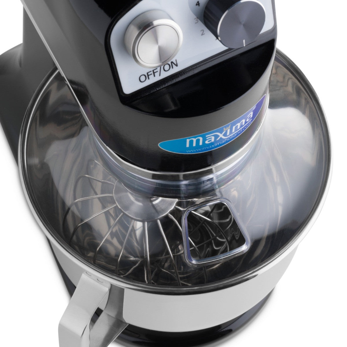 Mixer planétaire - 7 L - Jusqu'à 2 kg de pâte - Noir 350 W Maxima - vue 8 - Batteur-mélangeur pro CHR - Cuistéo