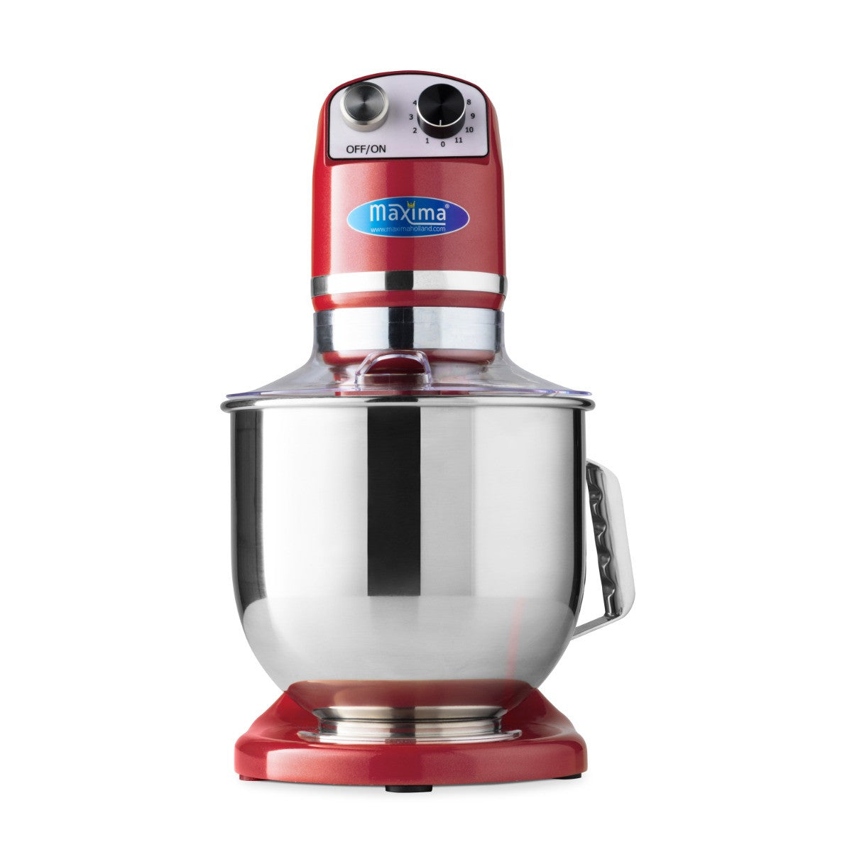 Mixer planétaire - 7L - Jusqu'à 2kg de pâte - Rouge Framboise 350 W Maxima - vue 2 - Batteur-mélangeur pro CHR - Cuistéo